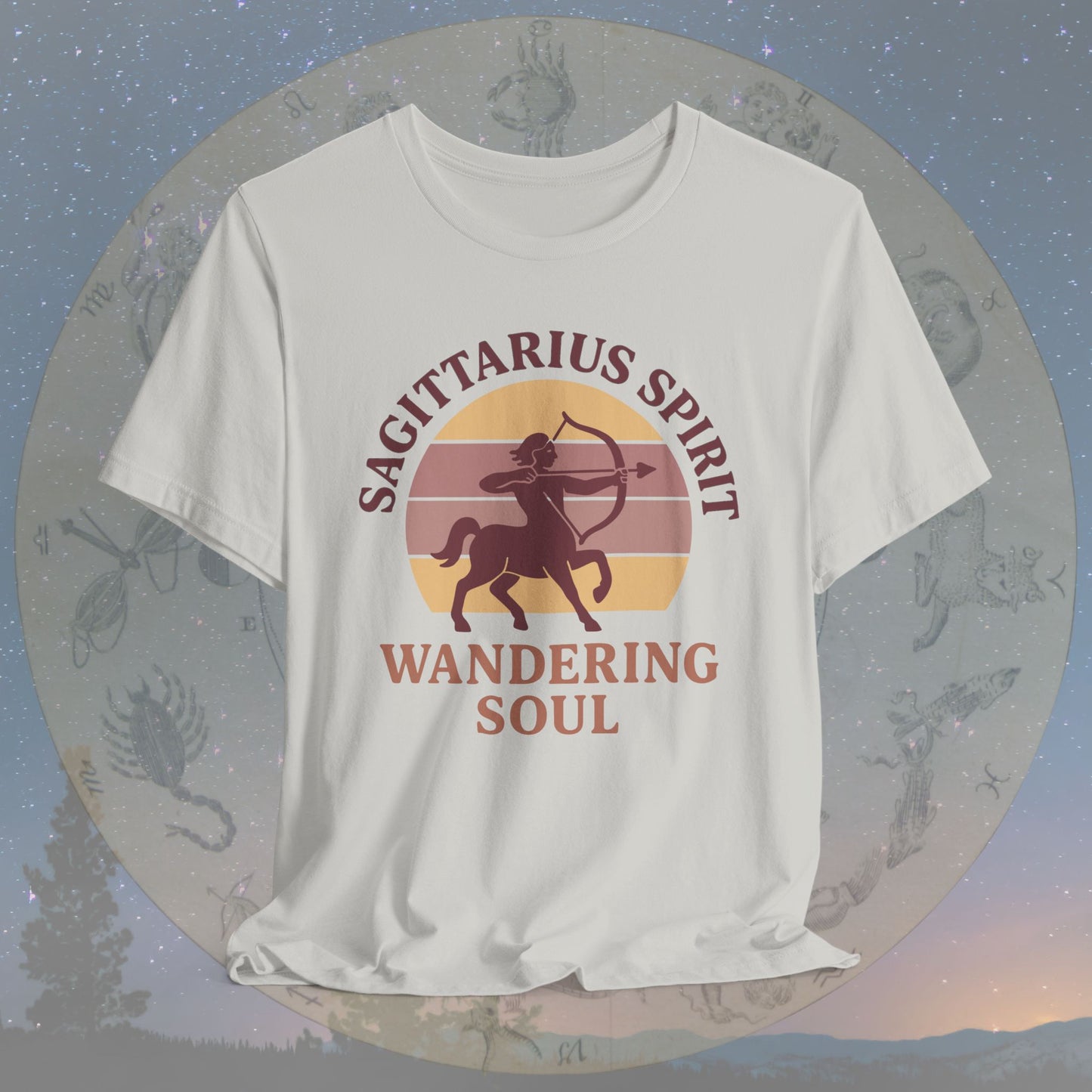 Retro Sunset Wandering Sagittarius Spirit T-Shirt