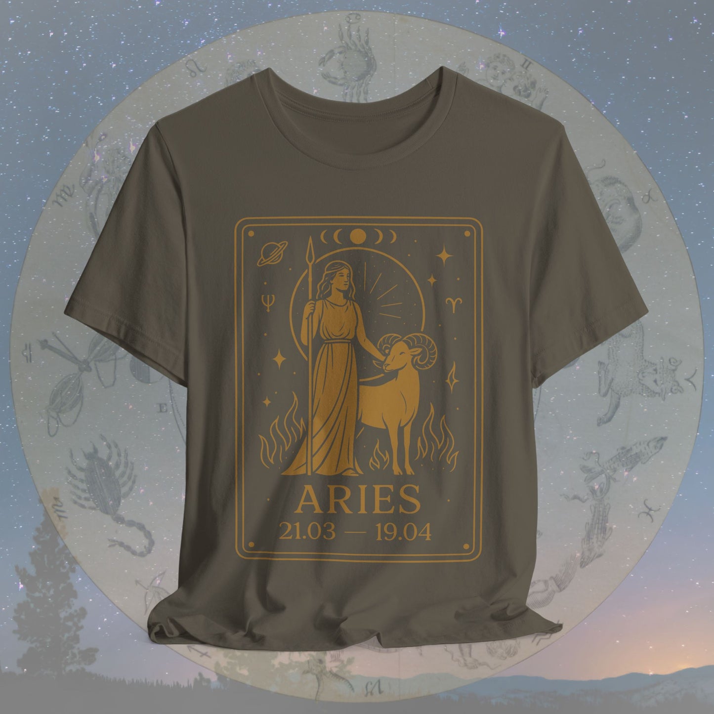 Mystic Fire Aries Zodiac T-Shirt