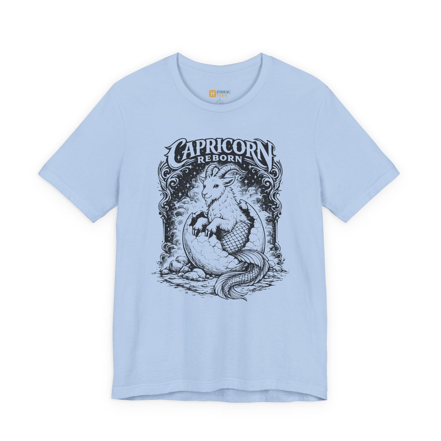 Capricorn Reborn T-Shirt – Artistic Sea Goat Zodiac Design Tee