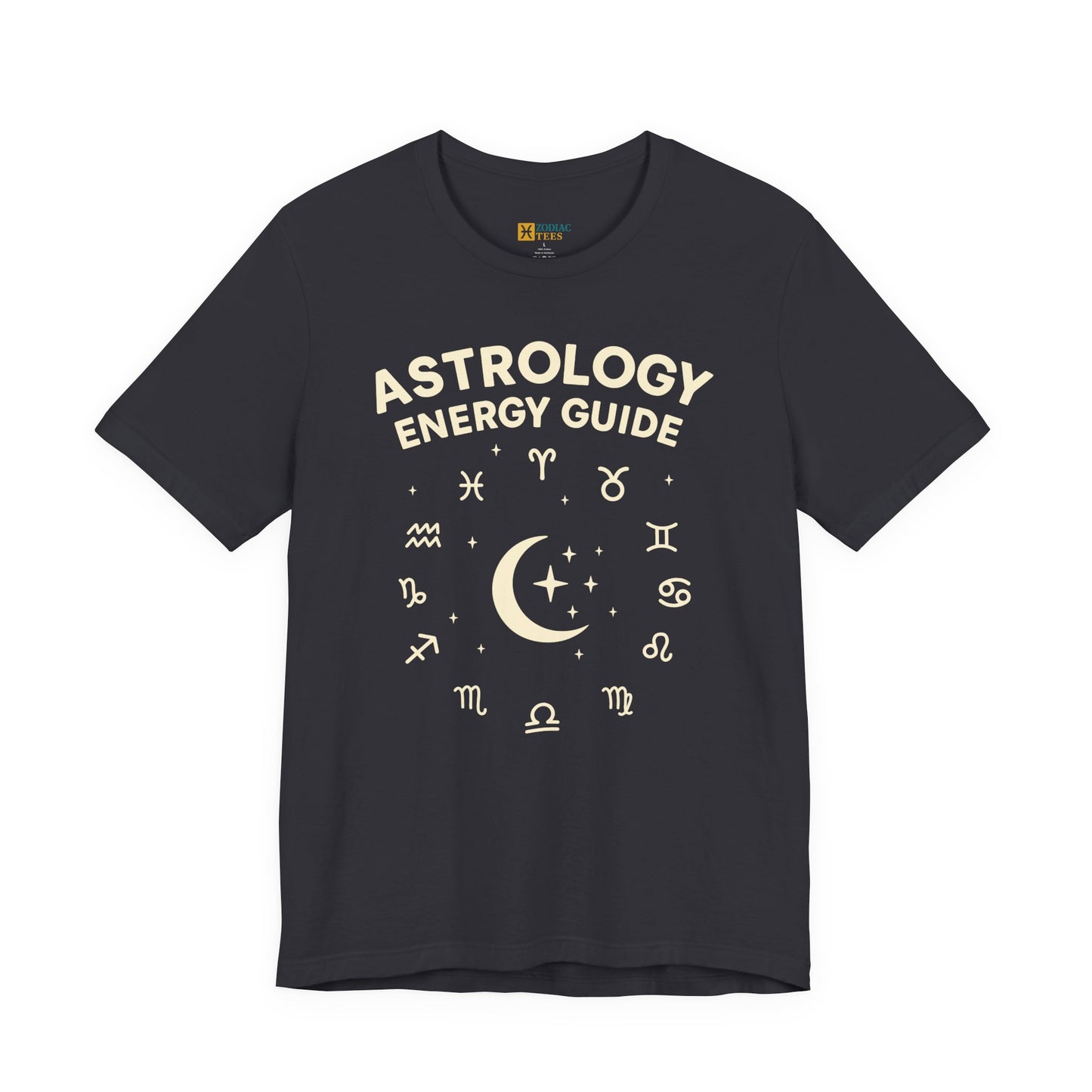 Astrology Energy Guide T-Shirt – Zodiac Signs & Moon Design