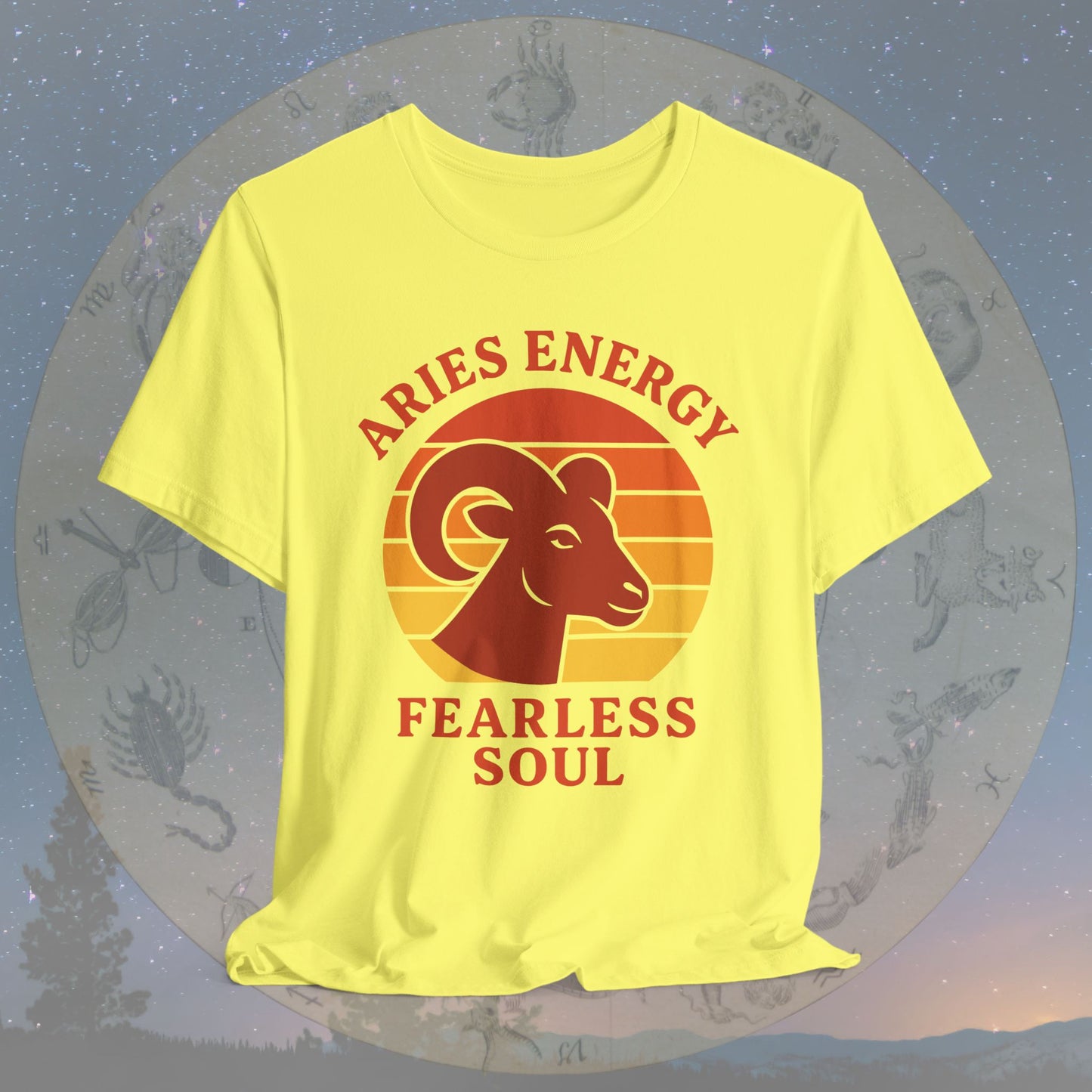 Retro Sunset Fearless Aries Energy T-Shirt