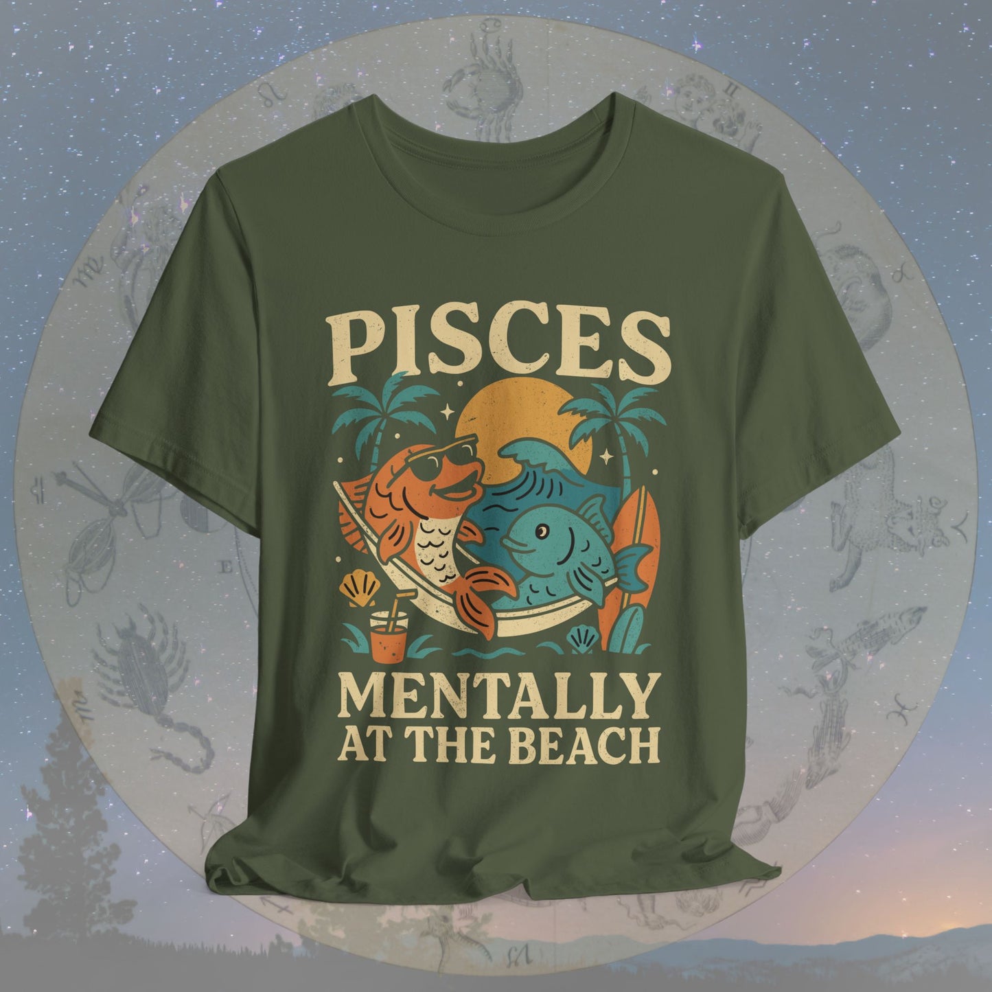 Pisces Mentally at the Beach T-Shirt