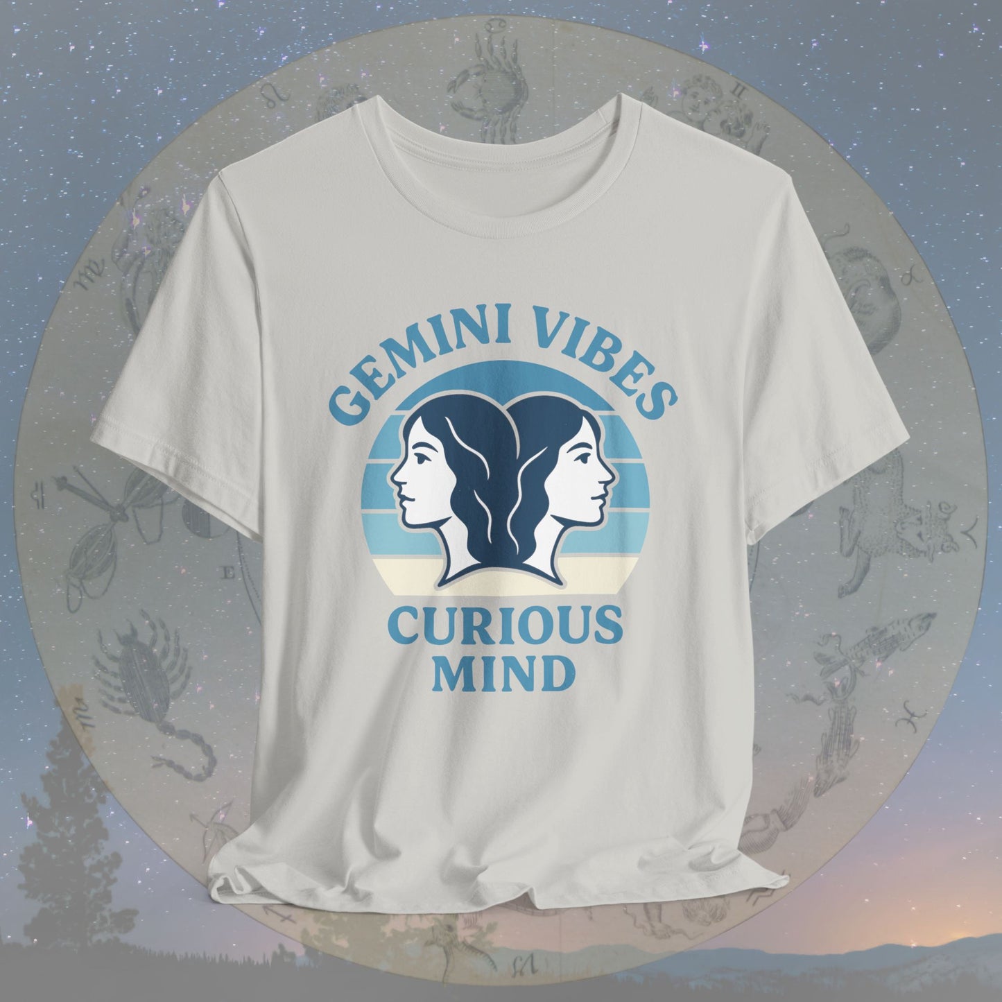 Retro Sunset Curious Gemini Vibes T-Shirt