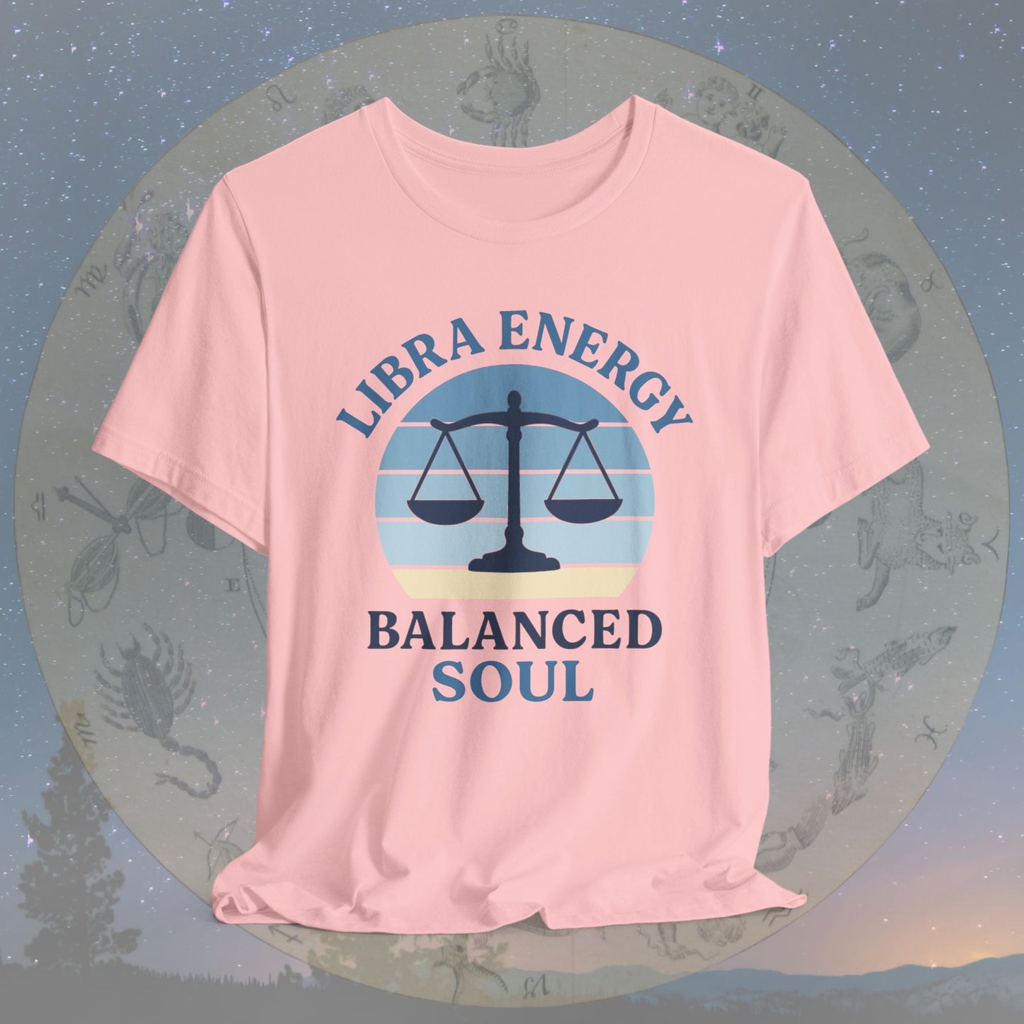 Retro Sunset Balanced Libra Energy T-Shirt
