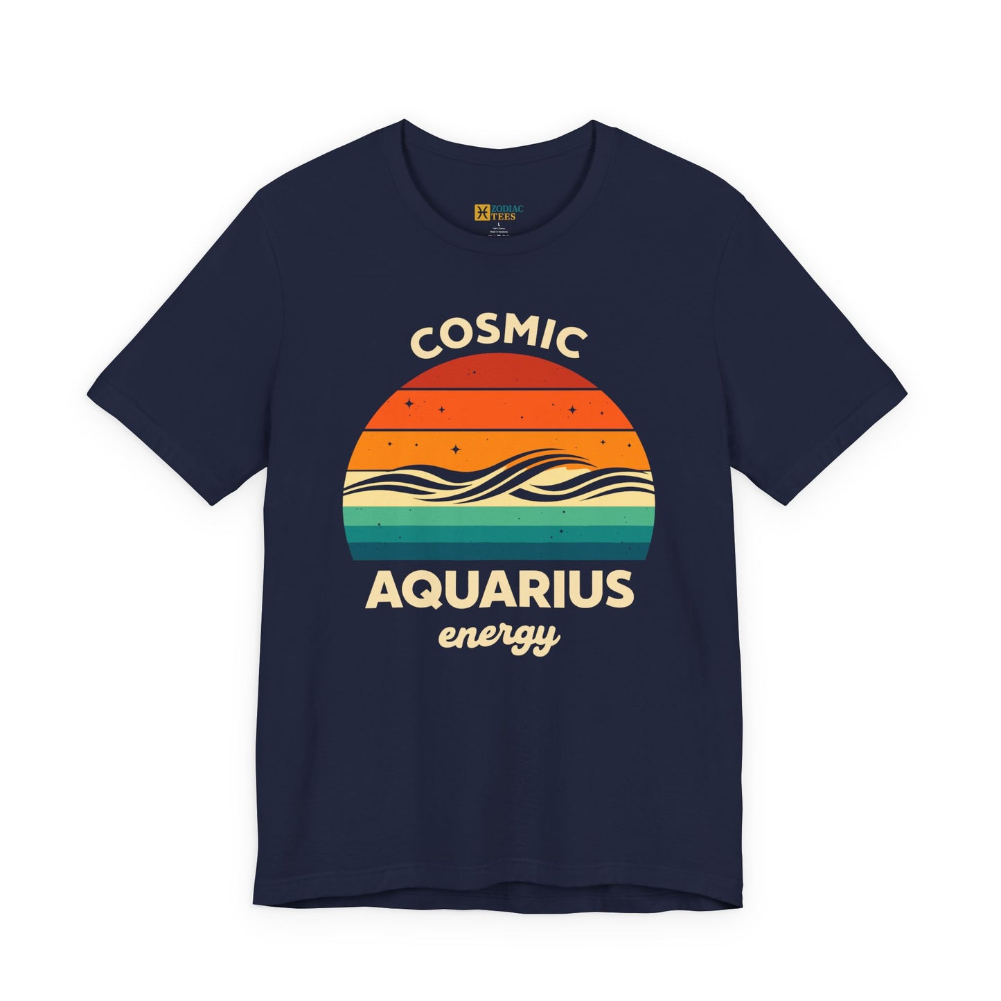 Cosmic Aquarius Energy T-Shirt – Retro Zodiac Astrology Tee