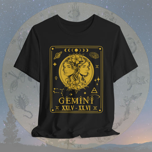 Gemini Zodiac Sign Roman Dates Tarot T-Shirt