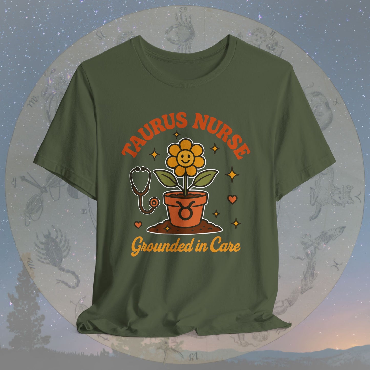 Grounded in Care Taurus Nurse T-Shirt