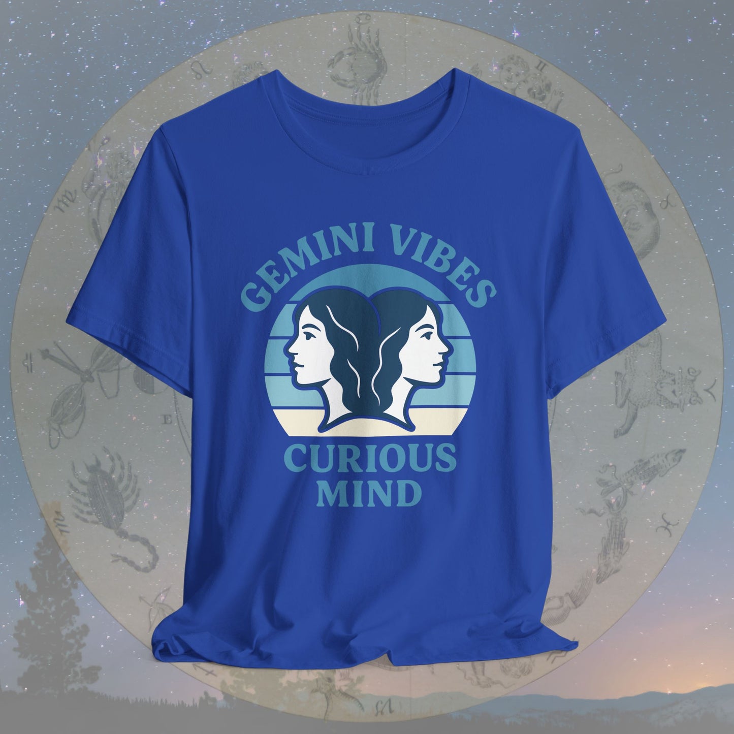 Retro Sunset Curious Gemini Vibes T-Shirt