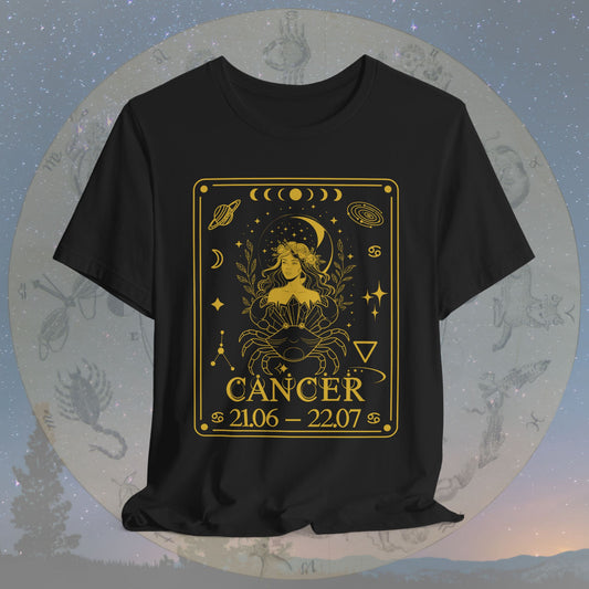 Cancer Zodiac Sign Numeric Dates Tarot T-Shirt