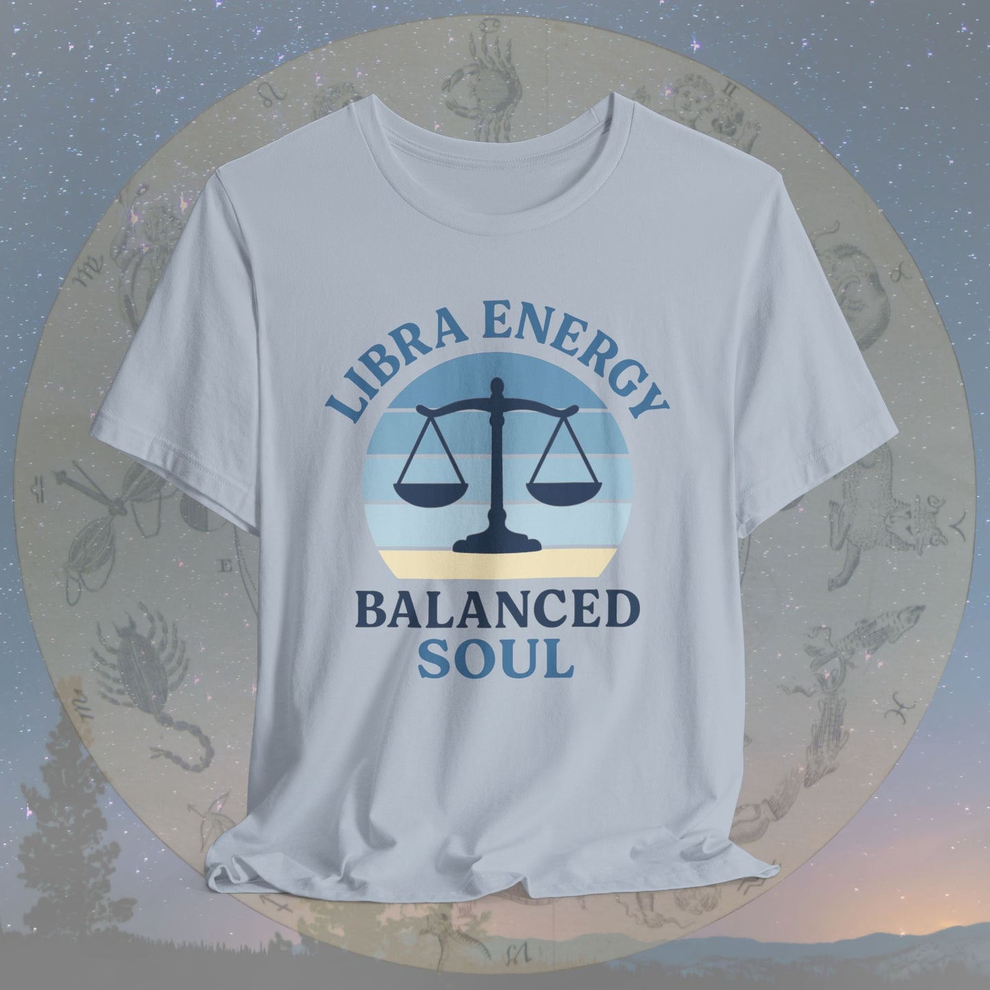 Retro Sunset Balanced Libra Energy T-Shirt