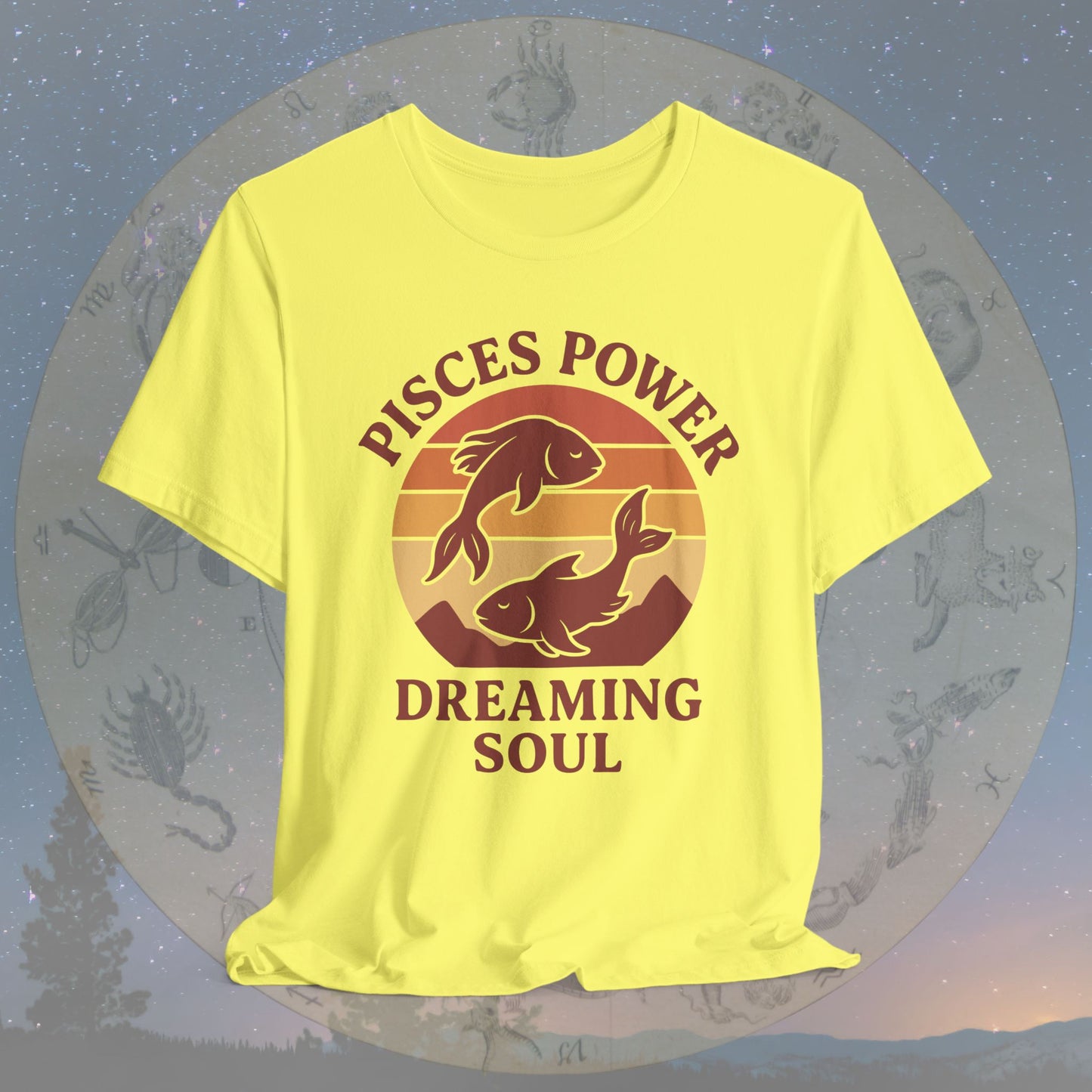 Retro Sunset Dreaming Soul Pisces Power T-Shirt