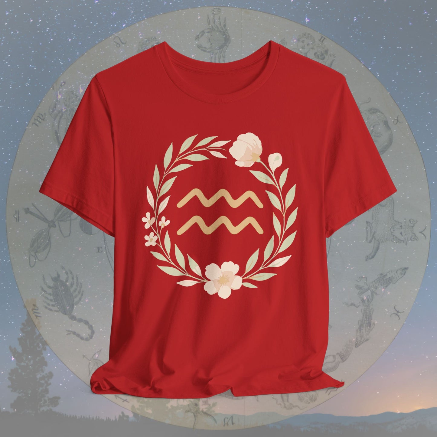 Free-Spirited Flowing Heart Aquarius T-Shirt