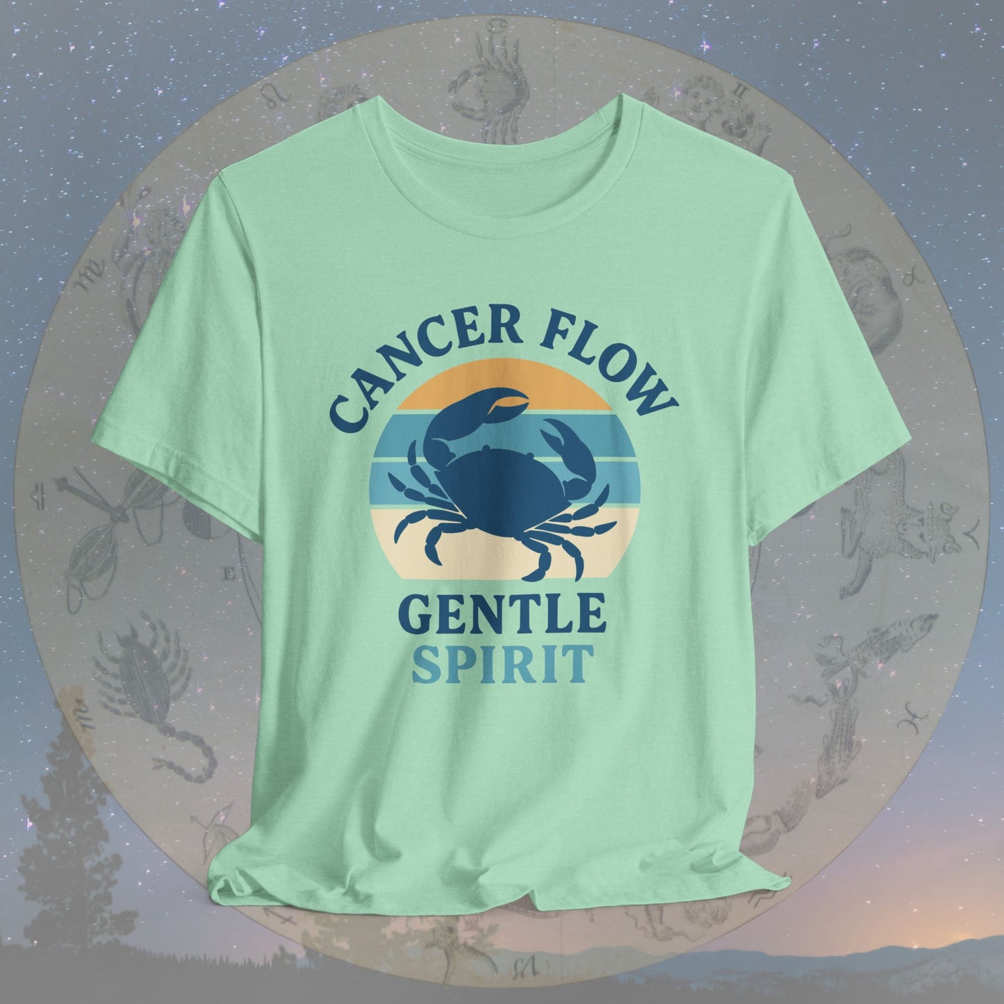 Retro Sunset Gentle Cancer Flow T-Shirt