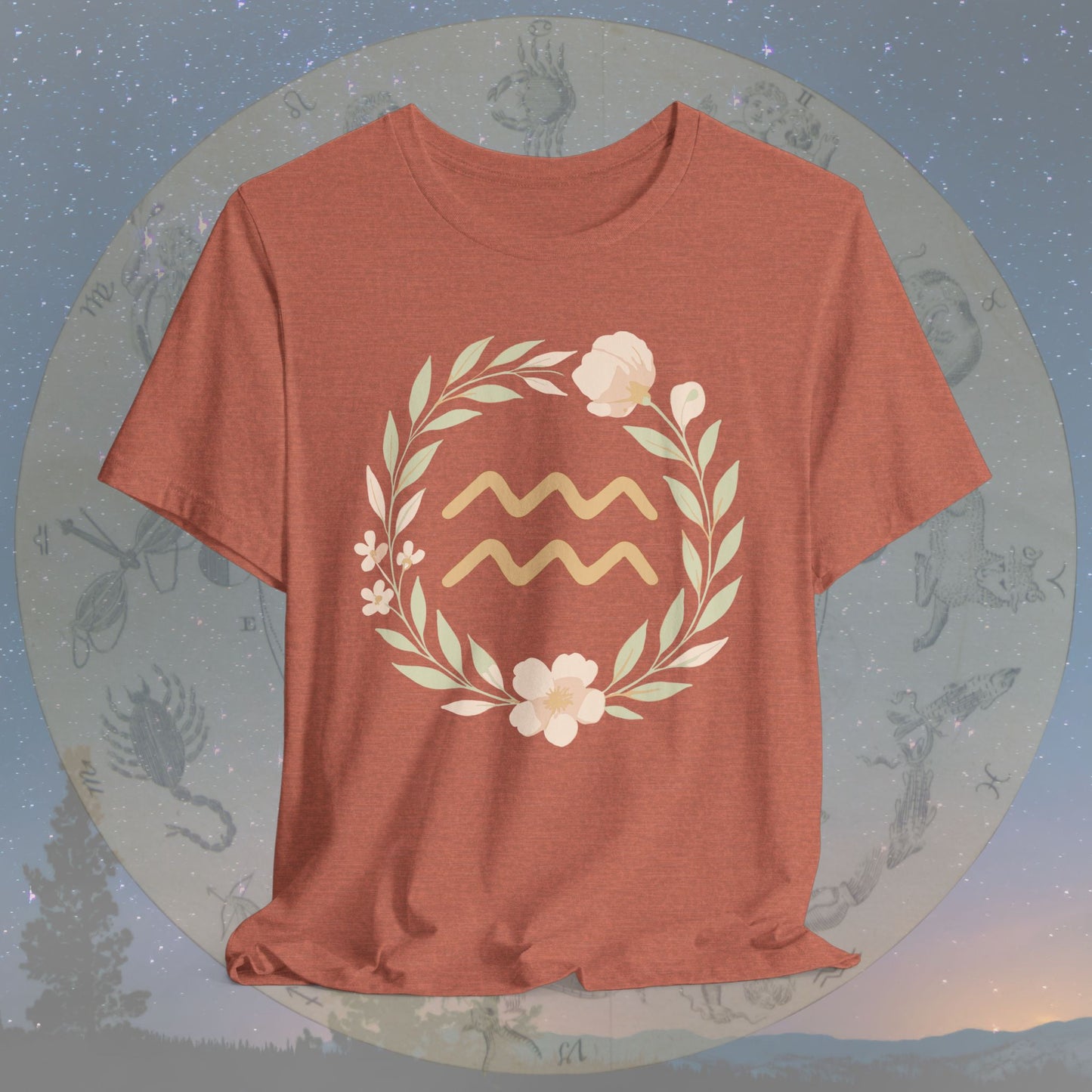 Free-Spirited Flowing Heart Aquarius T-Shirt