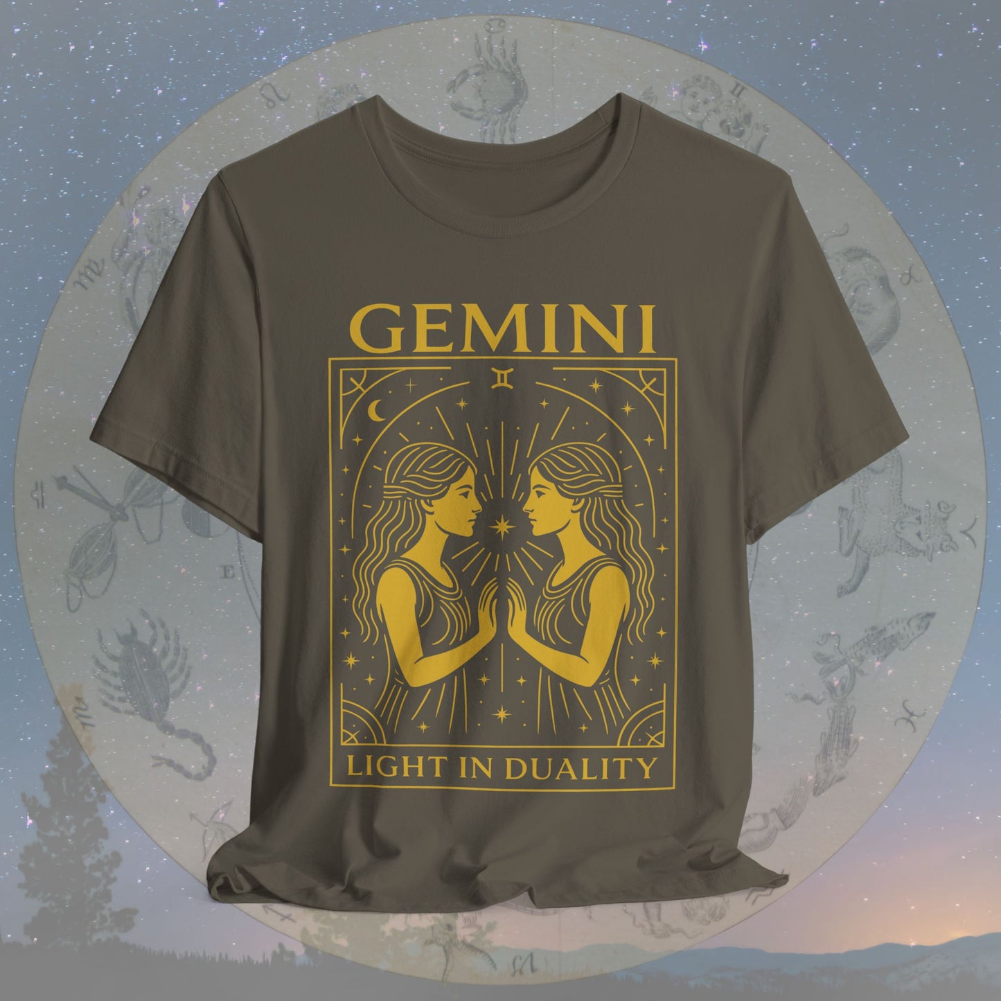 Radiant Light in Duality Gemini T-Shirt