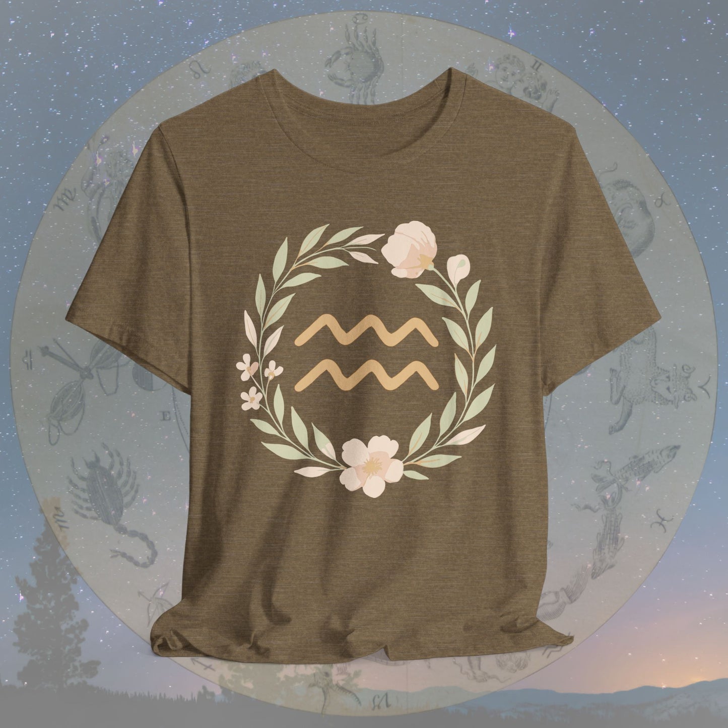 Free-Spirited Flowing Heart Aquarius T-Shirt