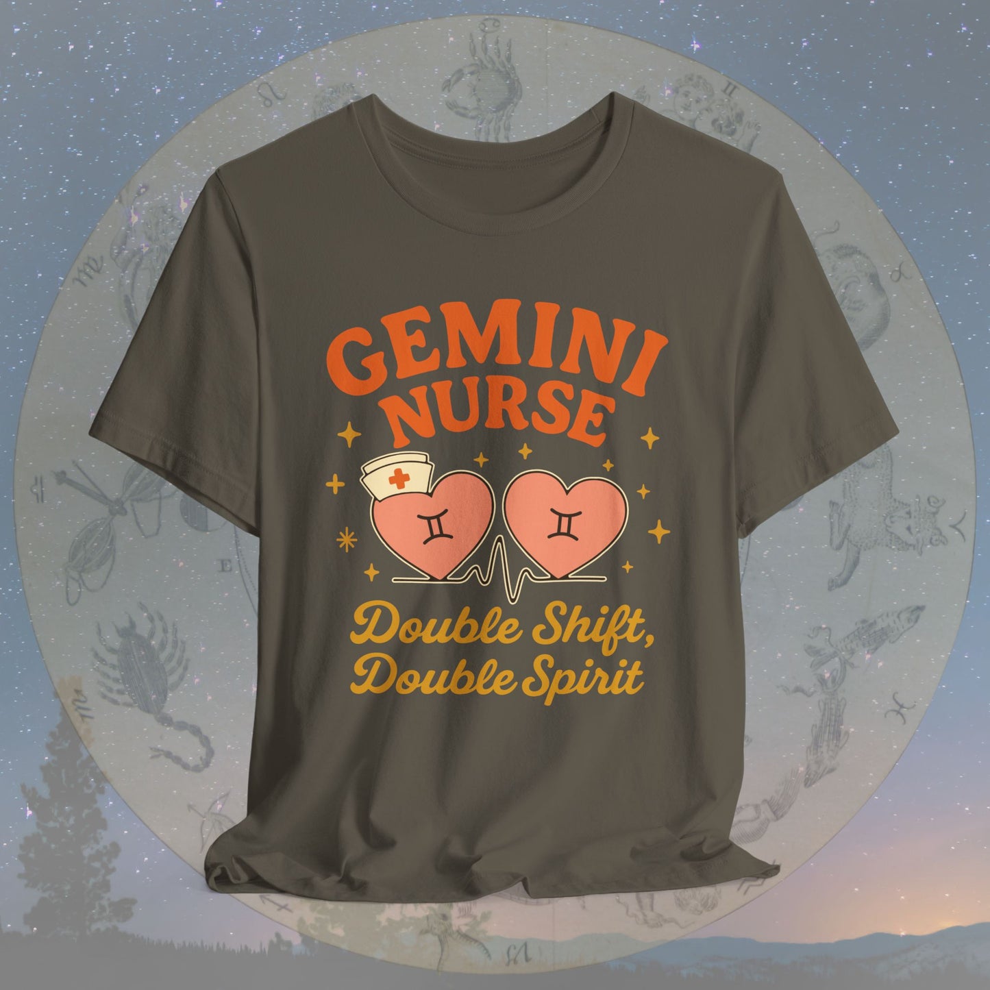 Double Shift, Double Spirit Gemini Nurse T-Shirt