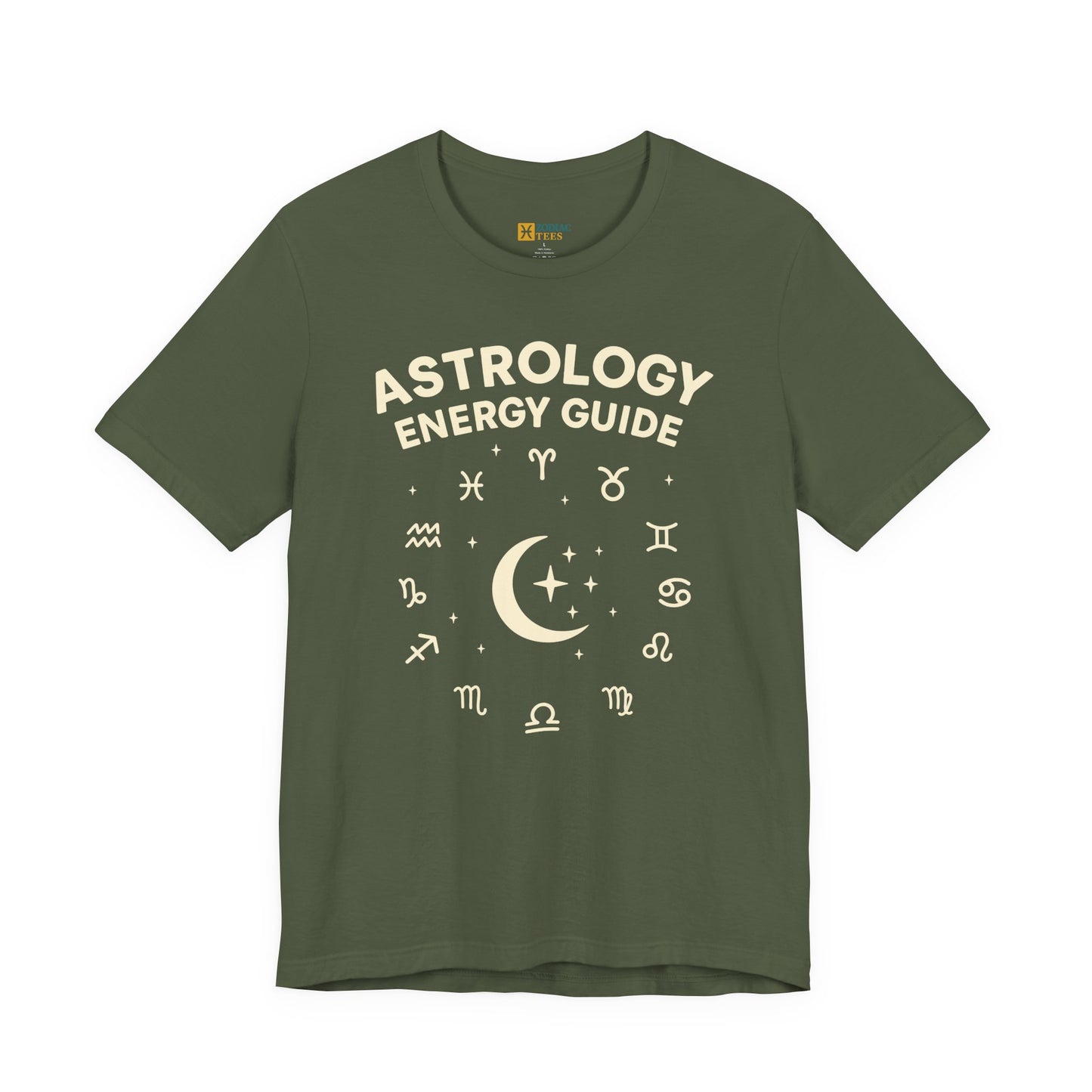Astrology Energy Guide T-Shirt – Zodiac Signs & Moon Design