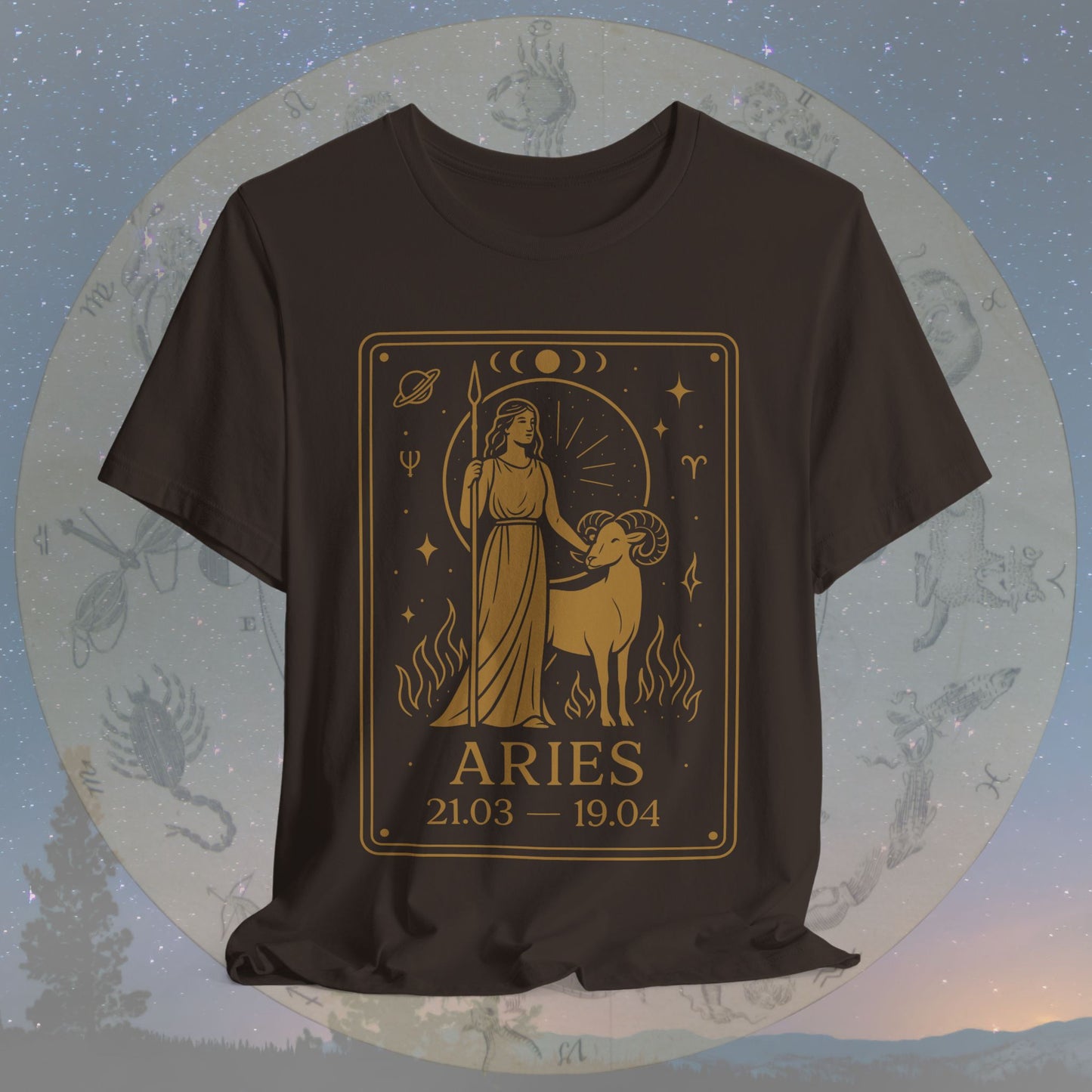 Mystic Fire Aries Zodiac T-Shirt