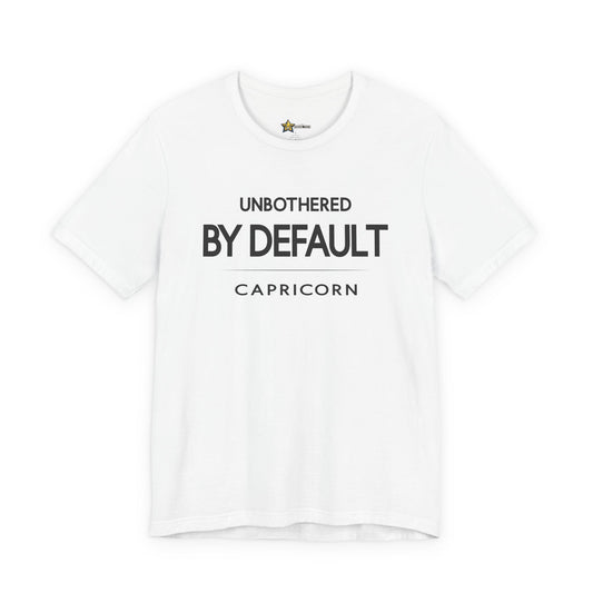 Capricorn astrology t-shirt with bold typography quote on white background