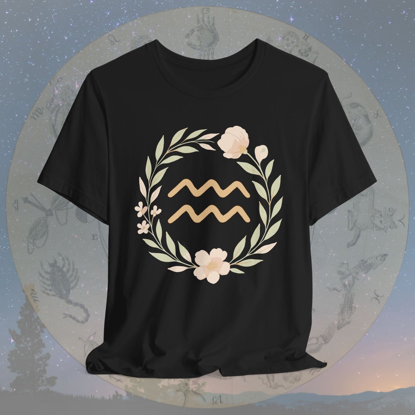 Free-Spirited Flowing Heart Aquarius T-Shirt