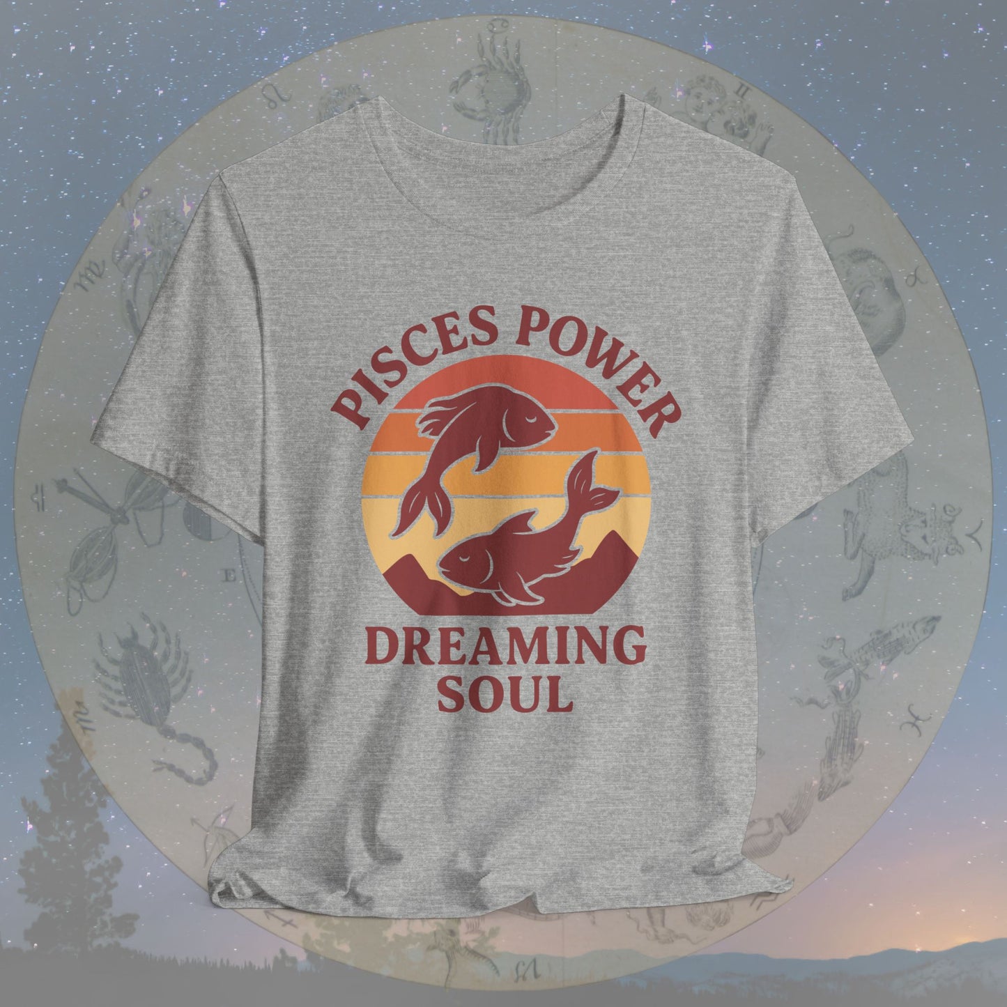Retro Sunset Dreaming Soul Pisces Power T-Shirt
