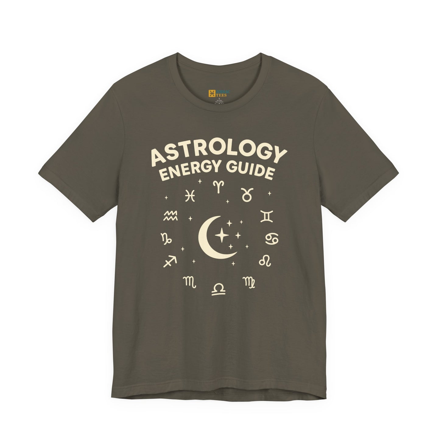 Astrology Energy Guide T-Shirt – Zodiac Signs & Moon Design