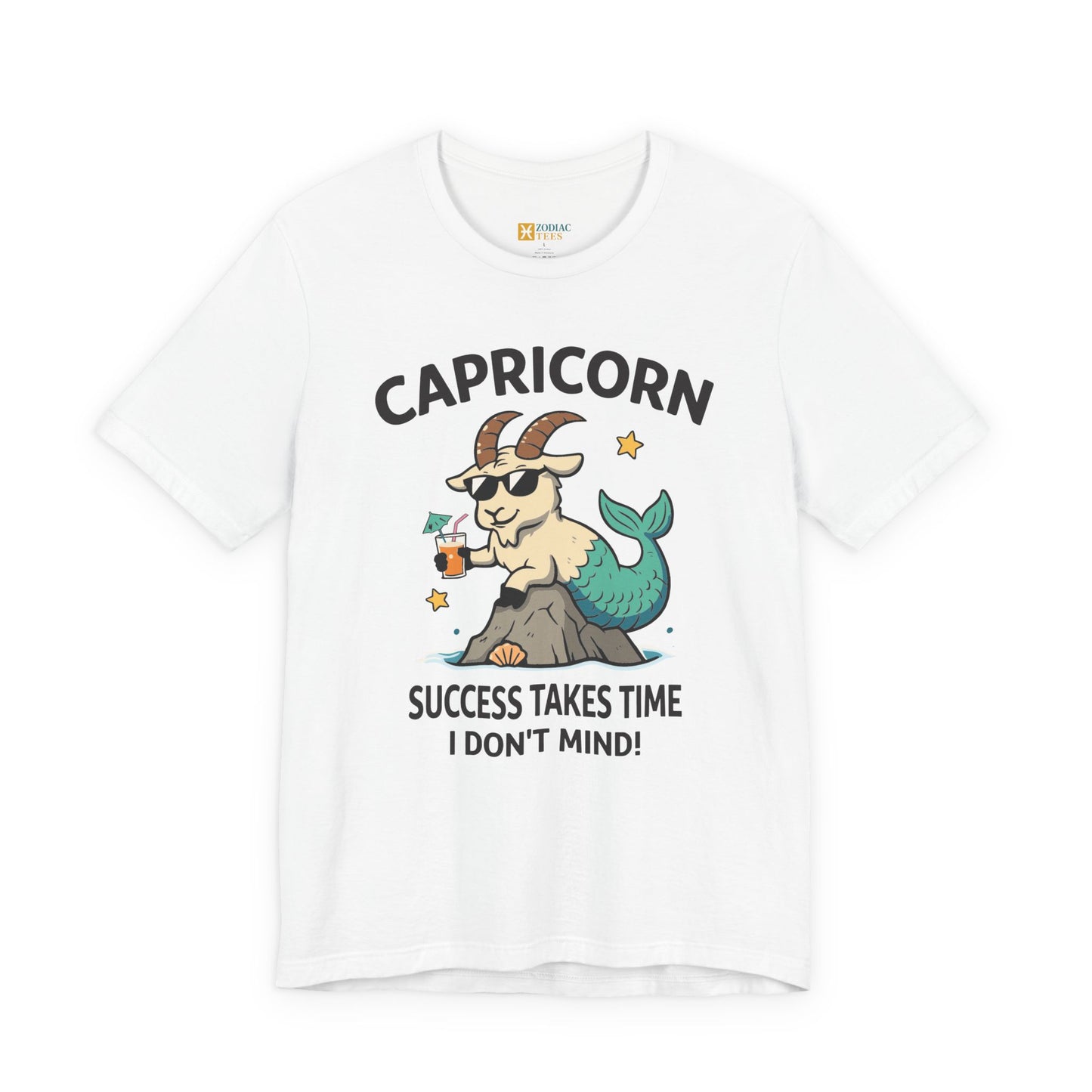 Capricorn Success Takes Time T-Shirt – Patient Sea Goat Energy Tee