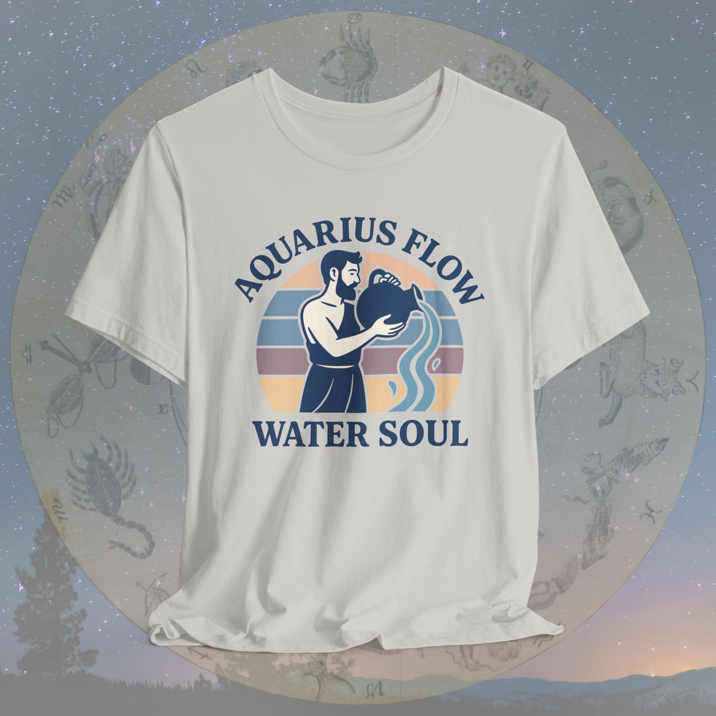 Retro Sunset Water Soul Aquarius Flow T-Shirt