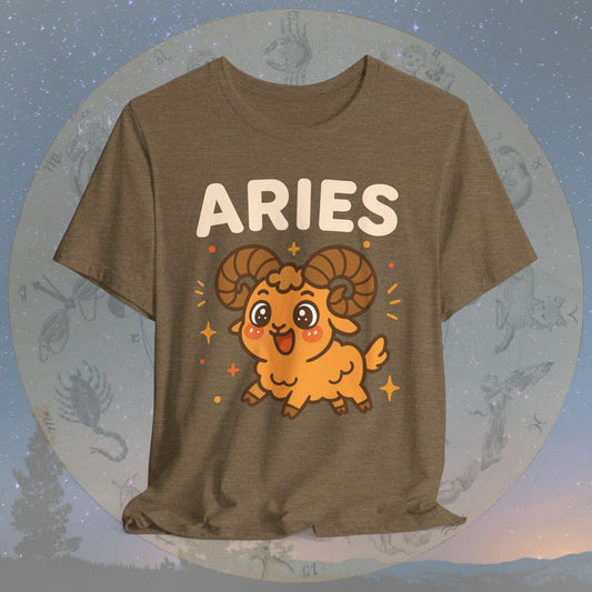 Kawaii Energetic Aries Zodiac Sign T-Shirt