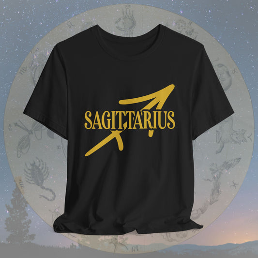 Sagittarius Golden Zodiac Symbol T-Shirt