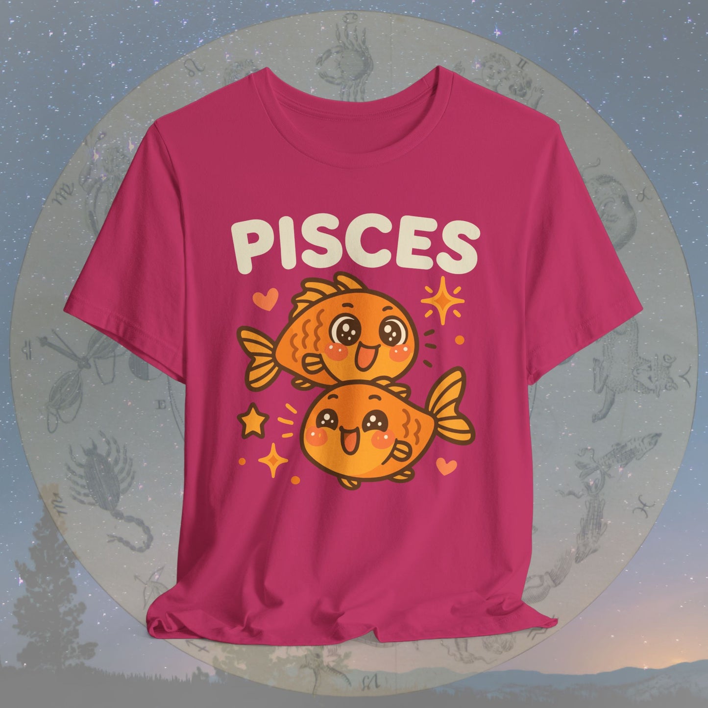 Cute Kawaii Pisces Zodiac Sign T-Shirt