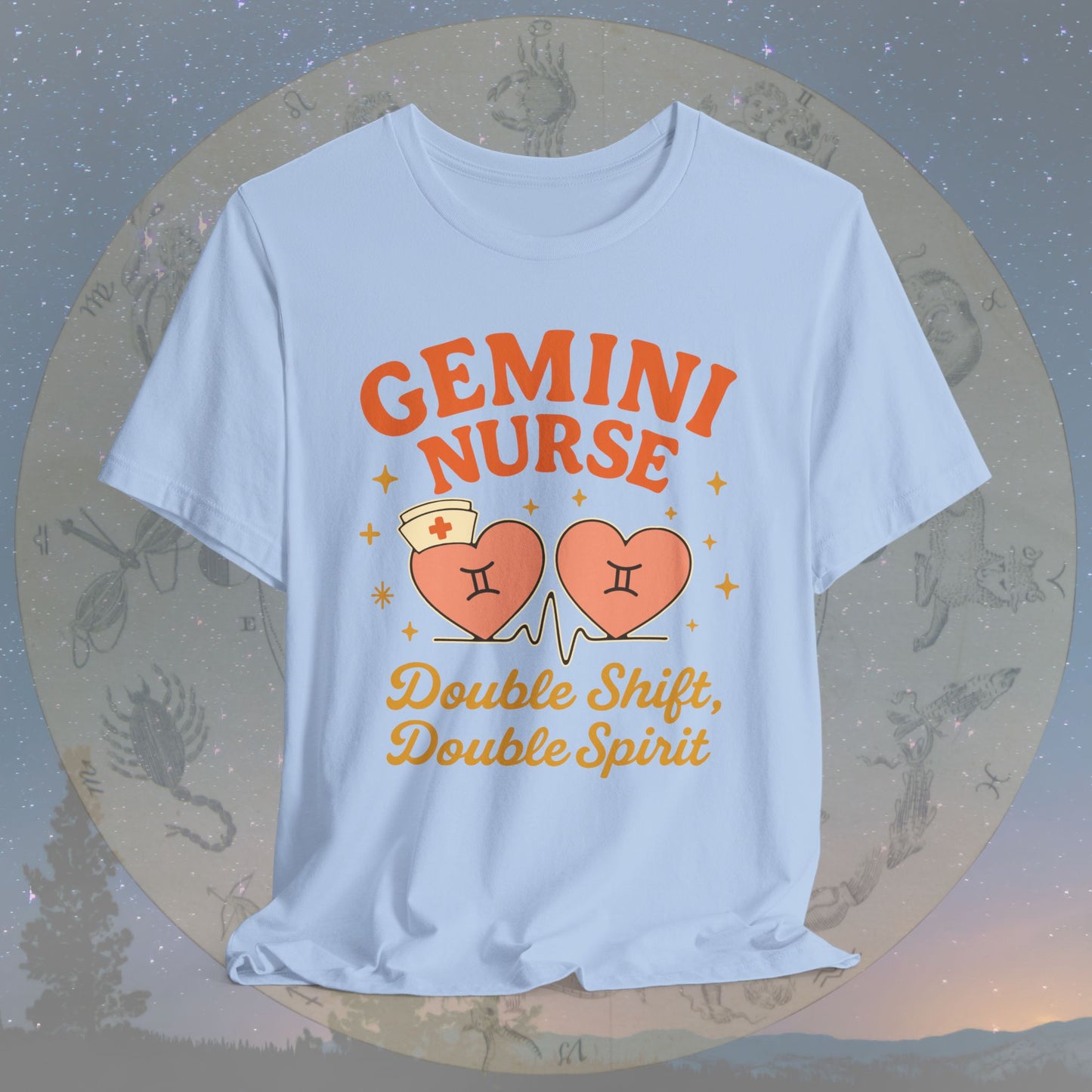 Double Shift, Double Spirit Gemini Nurse T-Shirt
