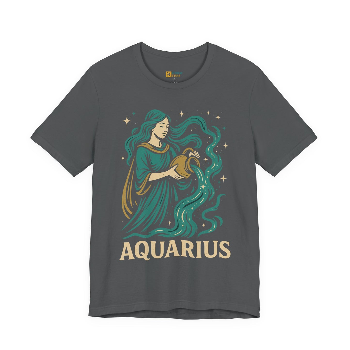 Aquarius Celestial Water Bearer T-Shirt – Visionary Zodiac Energy Tee