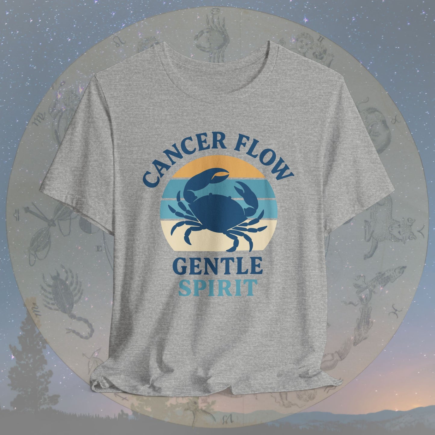 Retro Sunset Gentle Cancer Flow T-Shirt