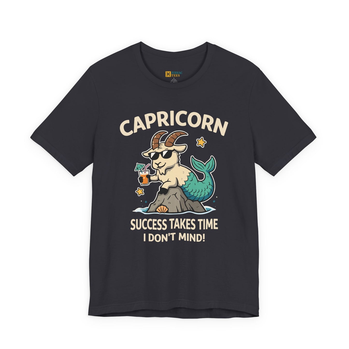 Capricorn Success Takes Time T-Shirt – Patient Sea Goat Energy Tee