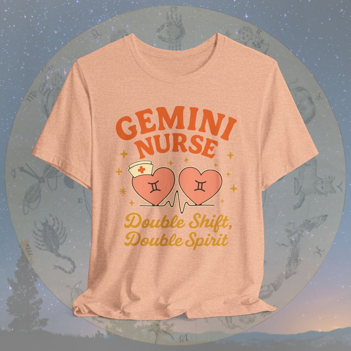 Double Shift, Double Spirit Gemini Nurse T-Shirt