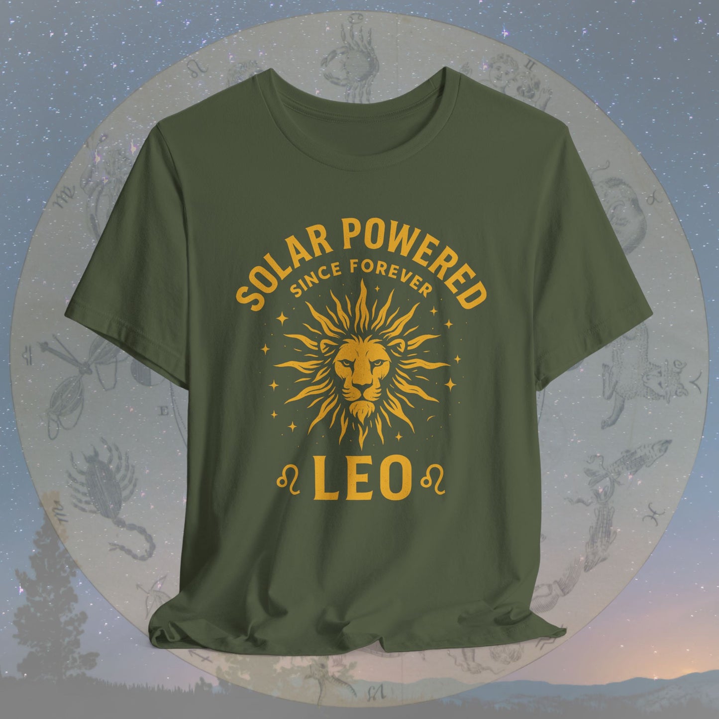 Solar Powered Leo Zodiac Sign T-Shirt