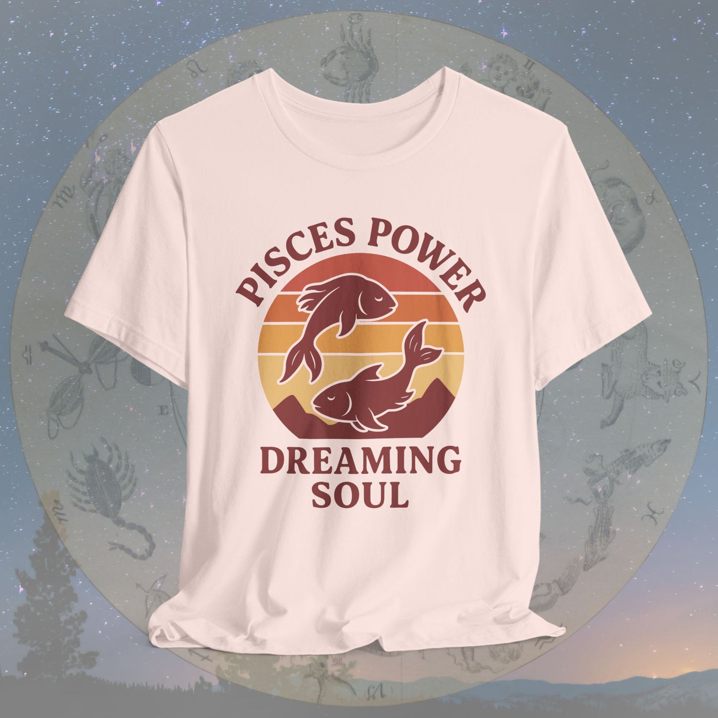 Retro Sunset Dreaming Soul Pisces Power T-Shirt