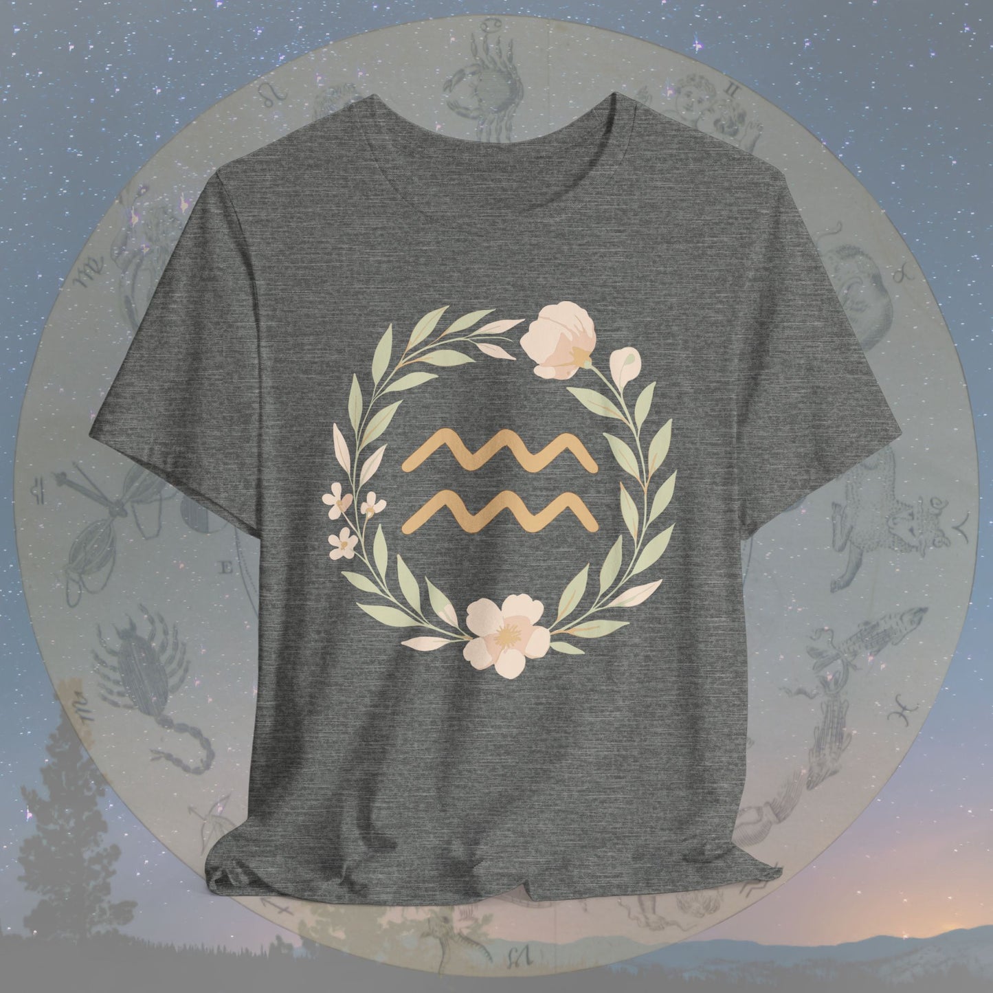 Free-Spirited Flowing Heart Aquarius T-Shirt