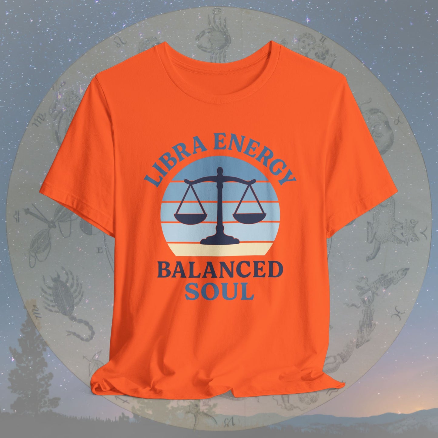 Retro Sunset Balanced Libra Energy T-Shirt