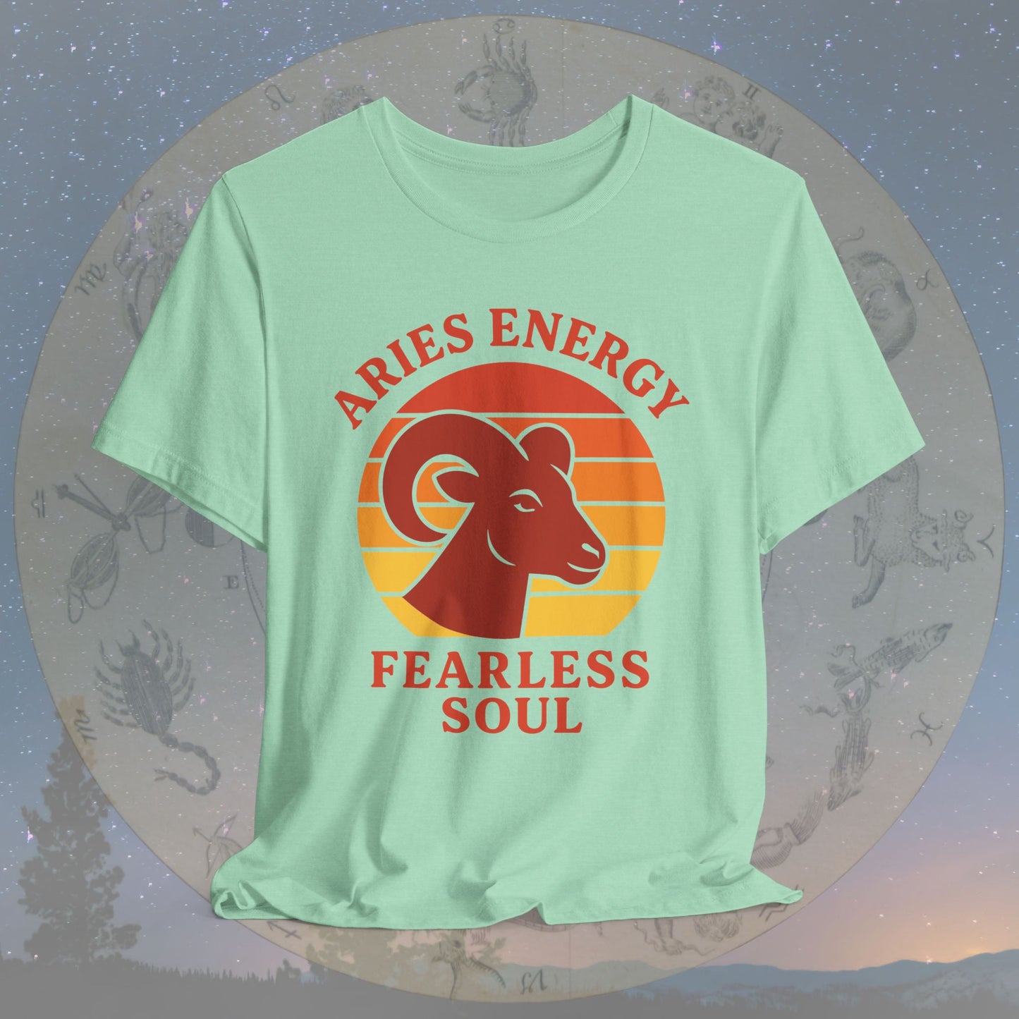 Retro Sunset Fearless Aries Energy T-Shirt