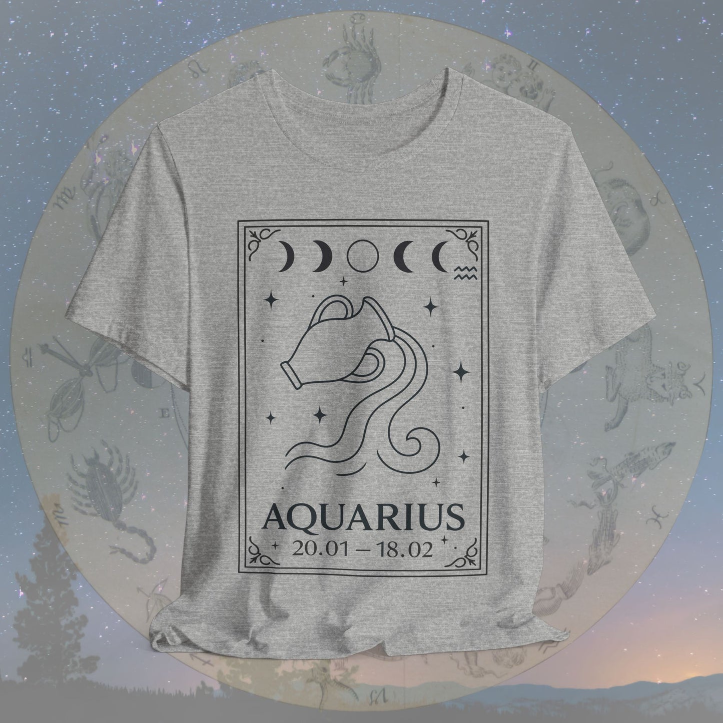 Minimalist Aquarius Zodiac T-Shirt