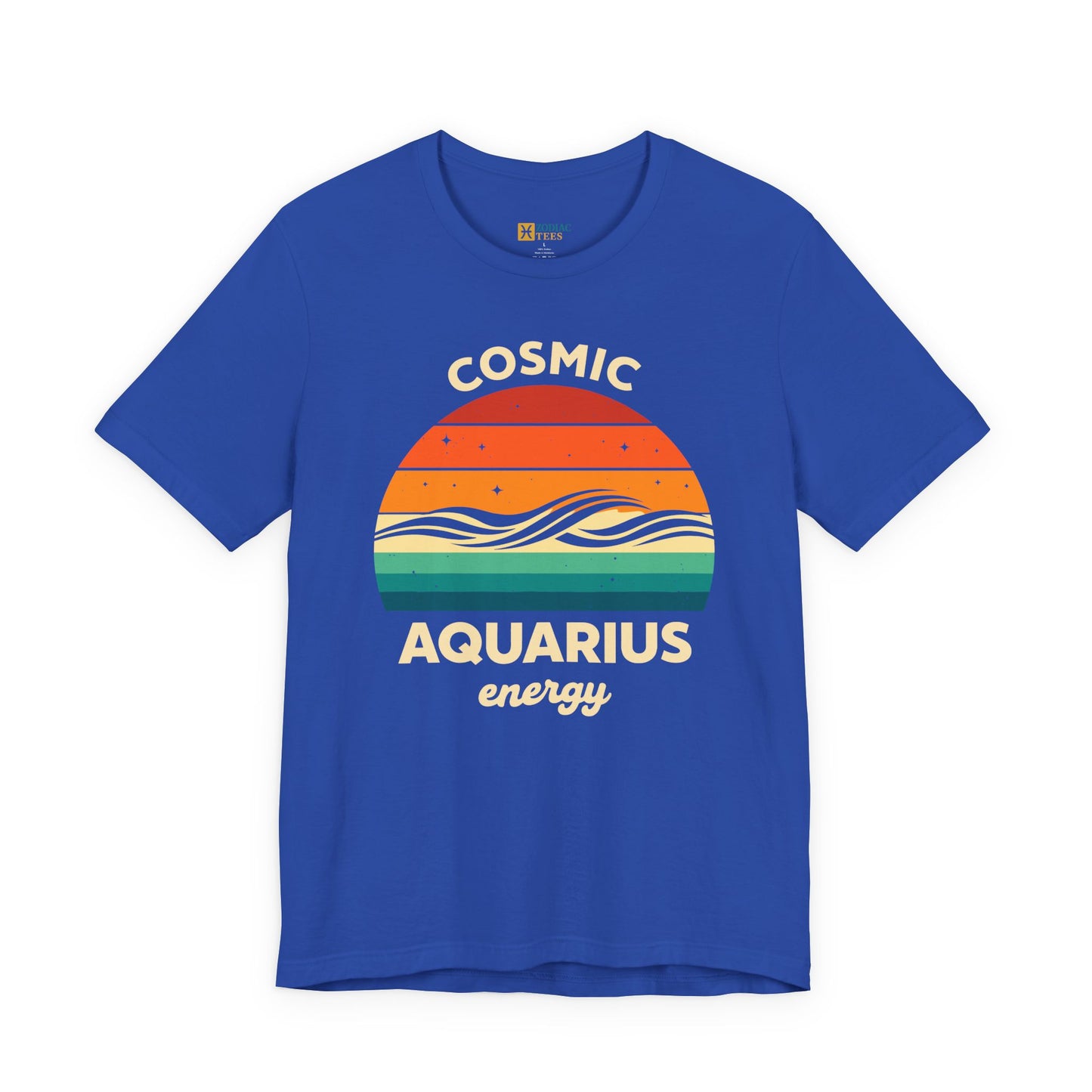 Cosmic Aquarius Energy T-Shirt – Retro Zodiac Astrology Tee