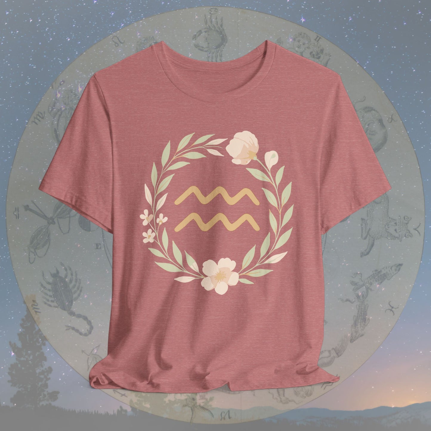 Free-Spirited Flowing Heart Aquarius T-Shirt