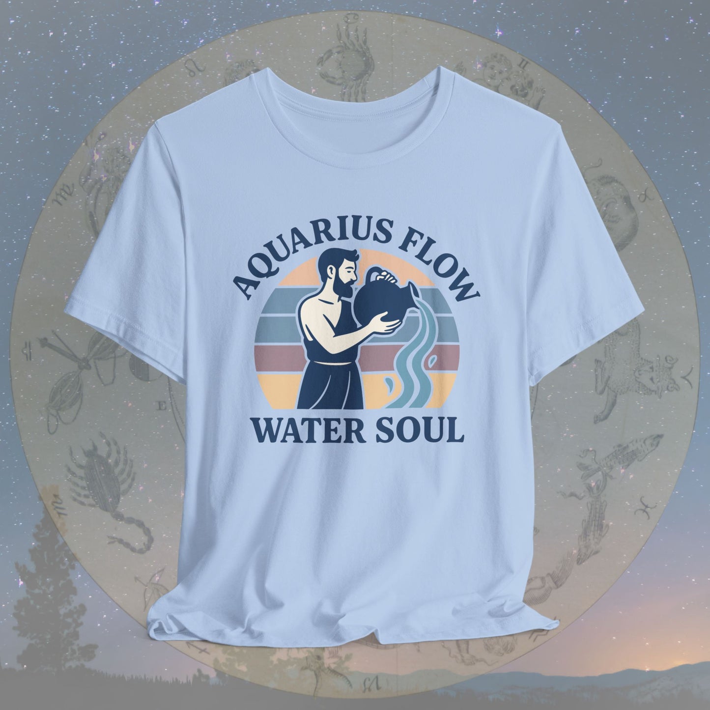 Retro Sunset Water Soul Aquarius Flow T-Shirt