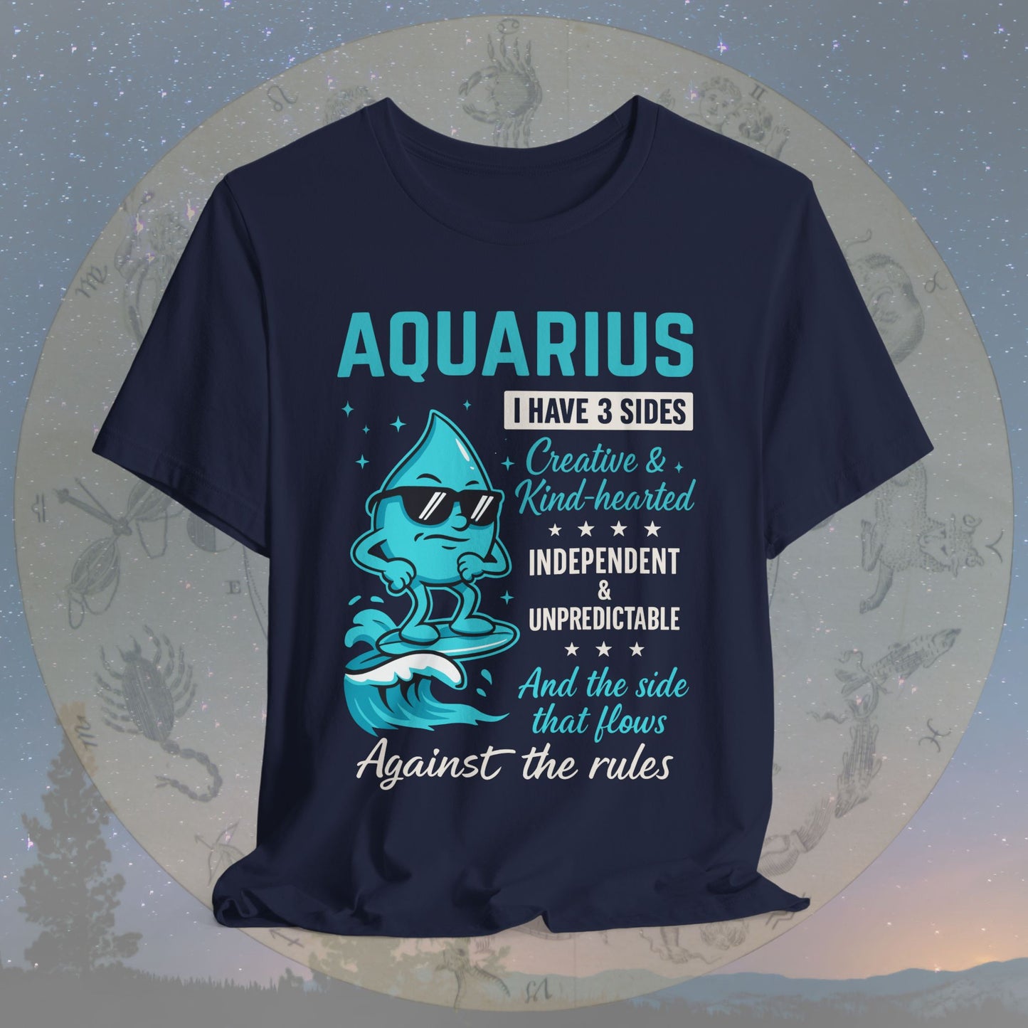 I Have 3 Sides – Free Spirit Aquarius T-Shirt