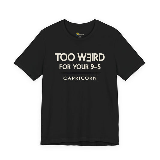 Capricorn astrology t-shirt with bold typography quote on black background