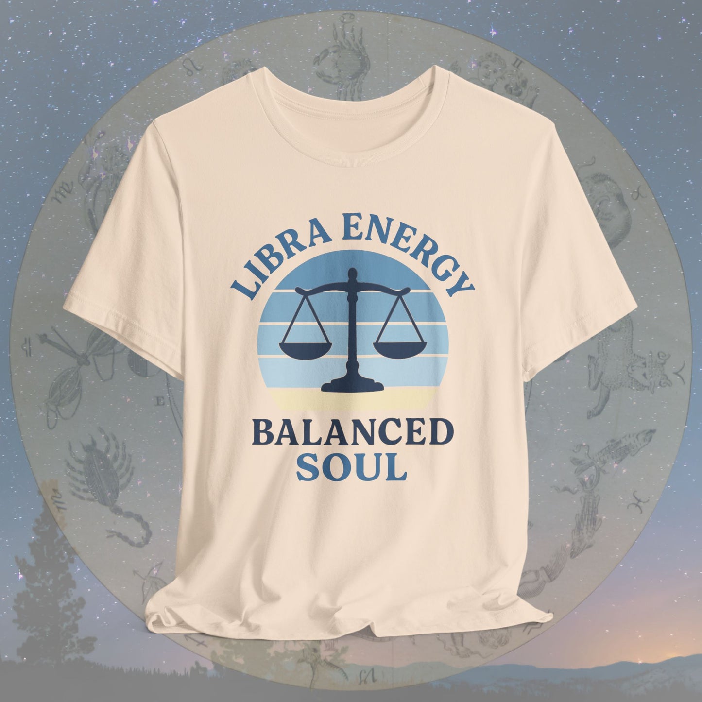 Retro Sunset Balanced Libra Energy T-Shirt