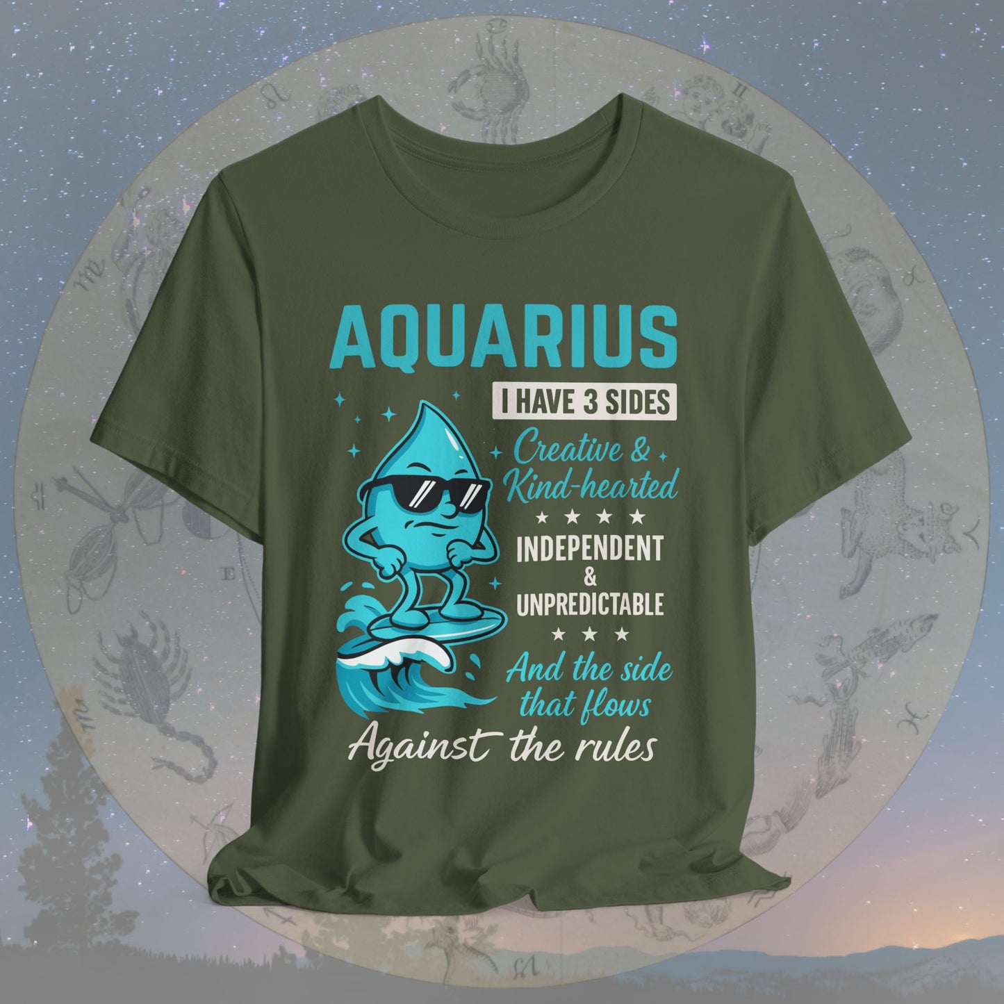 I Have 3 Sides – Free Spirit Aquarius T-Shirt